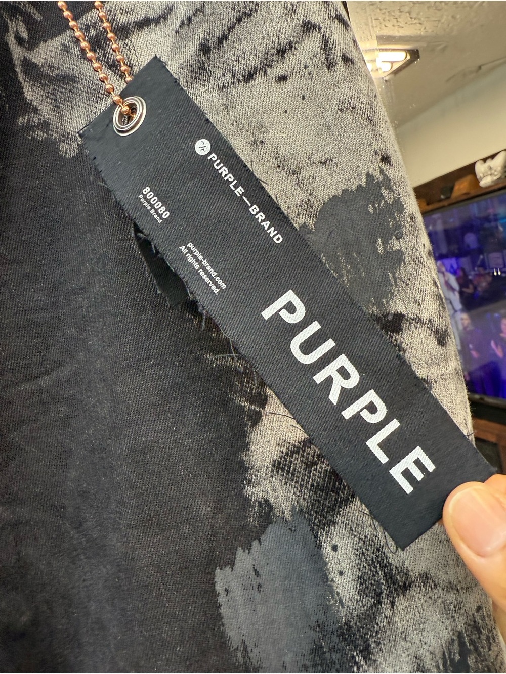 Purple Brand Jeans Men's Black & Gray Acid-Effect Bootcut Jeans - Picture 7 of 13
